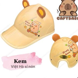 Nón bảo hiểm lưỡi trai , mũ bảo hiểm hình Capybara khoét đuôi dành cho nữ chính hãng Long Thanh