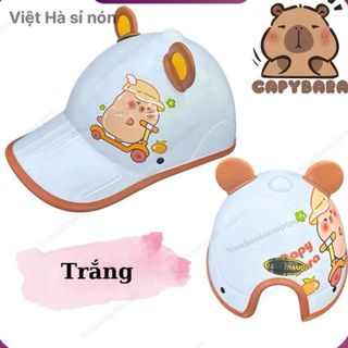 Nón bảo hiểm lưỡi trai , mũ bảo hiểm hình Capybara khoét đuôi dành cho nữ chính hãng Long Thanh