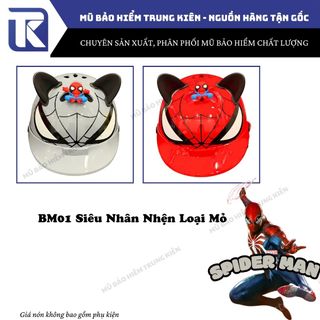Nón bảo hiểm trẻ em hình siêu nhân SPIDERMAN, IRONMAN, BATMAN gắn sticker 3D chính hãng công ty Long Thanh đạt chuẩn an toàn giao thông