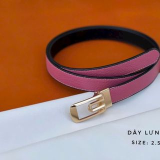 Thắt lưng unisex nam nữ Pumi bản 2.5 cm khóa kim da bò nhập khẩu cao cấp chính hãng mặt hợp kim chống gỉ