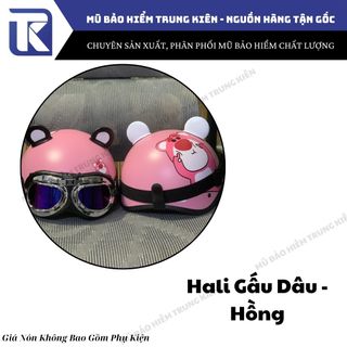 Nón bảo hiểm trẻ em và người lớn Hali Tem Gấu Dâu, Gấu Nâu và Labubu đạt chuẩn kiểm định , mũ bảo hiểm trẻ em Hali tem cao cấp chính hãng [KHÔNG KÈM PHỤ KIỆN]