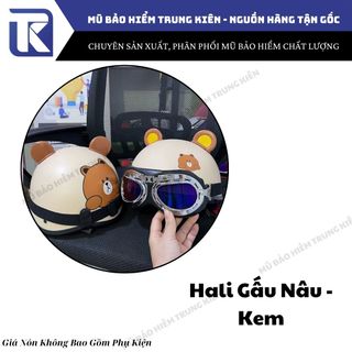 Nón bảo hiểm trẻ em và người lớn Hali Tem Gấu Dâu, Gấu Nâu và Labubu đạt chuẩn kiểm định , mũ bảo hiểm trẻ em Hali tem cao cấp chính hãng [KHÔNG KÈM PHỤ KIỆN]