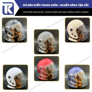 Nón bảo hiểm 3/4 SRT gắn kính , mũ bảo hiểm 3/4 kính dài nhựa ABS nguyên sinh cao cấp giữ ấm đi phượt cho nam và nữ