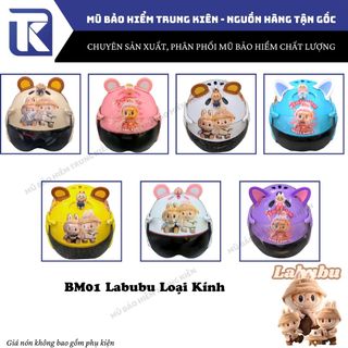 Nón bảo hiểm cho bé Labubu, Cabypara, Kuromi, Cinamol gắn sticker 3D đáng yêu chính hãng công ty Long Thanh đạt chuẩn an toàn giao thông