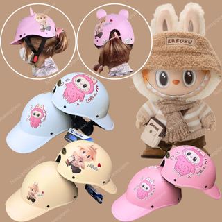 Nón bảo hiểm A2 lưỡi trai Loopy Labubu có khoét lỗ sau cột tóc cao cấp , mũ bảo hiểm Labubu form lưỡi trai ôm đầu cho nữ