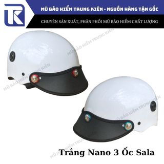 Nón bảo hiểm gắn 3 ốc Salaya loại 2 chính hãng, mũ bảo hiểm nửa đầu ốc Salaya phủ sơn nano và nhám