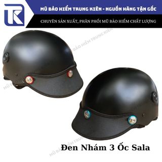 Nón bảo hiểm gắn 3 ốc Salaya loại 2 chính hãng, mũ bảo hiểm nửa đầu ốc Salaya phủ sơn nano và nhám