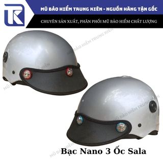 Nón bảo hiểm gắn 3 ốc Salaya loại 2 chính hãng, mũ bảo hiểm nửa đầu ốc Salaya phủ sơn nano và nhám