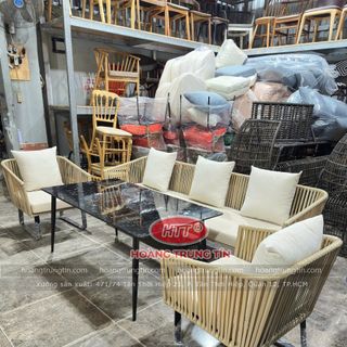 Bàn ghế sofa nhựa giả mây cao cấp ngoài trời giá tại xưởng sản xuất