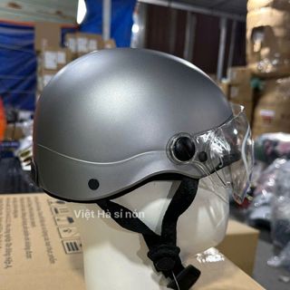 Mũ bảo hiểm Gắn Kính chống bụi, nón bảo hiểm sơn nửa đầu Gắn Kính Mica cao cấp đa dạng màu sắc