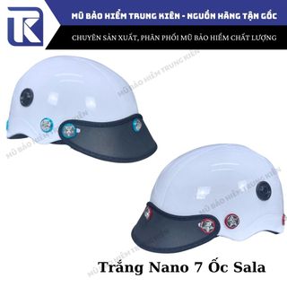 Nón bảo hiểm gắn ốc 7 Salaya loại 2 chính hãng, mũ bảo hiểm nửa đầu ốc Salaya phủ bóng nano và nhám phù hợp cho nam và nữ