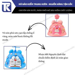 Nón bảo hiểm cho người lớn vành tròn Spider Man, Gấu dâu, Doremon - Nón chính hãng Long Thanh, đạt chuẩn ATGT