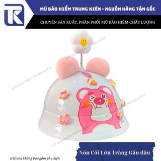 Nón bảo hiểm cho người lớn vành tròn Spider Man, Gấu dâu, Doremon - Nón chính hãng Long Thanh, đạt chuẩn ATGT
