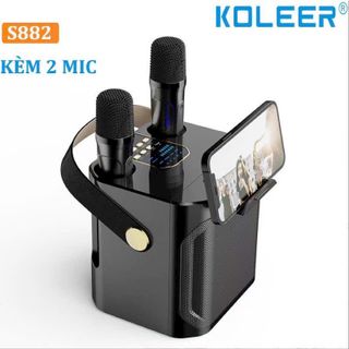 LOA KARAOKE BLUETOOTH KOLEER S882 KÈM 2 MIC KHÔNG DÂY