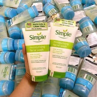 Sữa Rửa Mặt SIMPLE MẪU MỚI Trắng xanh lá Moisturising