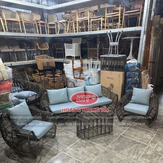 Sofa nhựa giả mây thiết kế cao cấp giá rẻ tại xưởng sản xuất