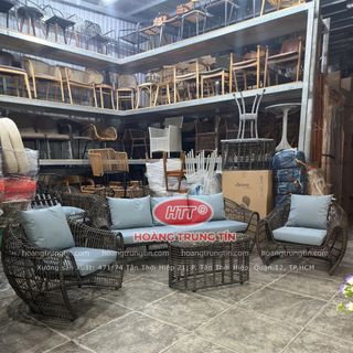 Sofa nhựa giả mây thiết kế cao cấp giá rẻ tại xưởng sản xuất