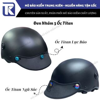 Nón bảo hiểm ốc 3 Titan Loại 2 sơn phủ 4K chống ố vàng, nón bảo hiểm gắn ốc titan loại 1 dày dặn chống trày