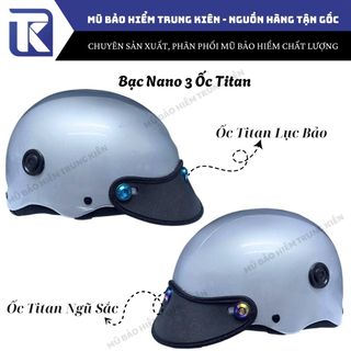 Nón bảo hiểm ốc 3 Titan Loại 2 sơn phủ 4K chống ố vàng, nón bảo hiểm gắn ốc titan loại 1 dày dặn chống trày