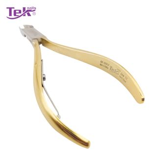 Kềm Cắt Móng Thép, Mạ Vàng - Đầu Vuông, Ốc Ngược, 1 Lưỡi Gà - TekNails M-09V Chuyên Nghiệp Cao Cấp