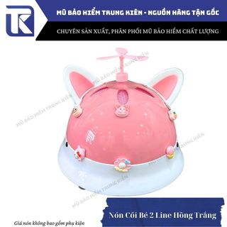 Mũ bảo hiểm cho bé vành tròn trơn, 2 line - Nón chính hãng Long Thanh