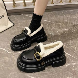 GIÀY ĐỐC NỮ PHỐI LÔNG DA CAO CẤP NUNU: "BÁNH MÌ" ẤM ÁP, TRENDY HẾT NẤC - PIPI STORE