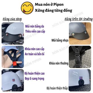Nón bảo hiểm gắn 7 ốc  Salaya phủ bóng nano,  Mũ bảo hiểm nửa đầu gắn ốc titan salaya