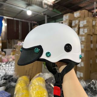 Nón bảo hiểm gắn 7 ốc titan gr5 , Mũ bảo hiểm nửa đầu 7 ốc Titan phủ bóng nano nhiều màu