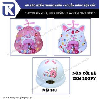 Nón bảo hiểm cho bé vành tròn Labubu, Kuromi, Melody,Capy,Babythree - Nón chính hãng Long Thanh, đạt chuẩn ATGT