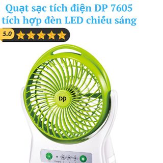 QUẠT SẠC TÍCH ĐIỆN KIÊM ĐÈN LED DP 7605