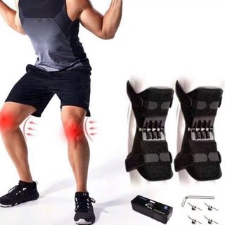 Bộ 2 khung trợ lực đầu gối giúp bảo vệ và kéo dãn khớp gối sử dụng cơ chế đòn bẩy làm giảm áp lực cho đầu gối