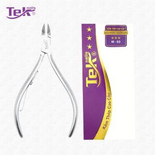 Kềm Cắt Móng Thép, Mạ Chrome - Đầu Vuông, Ốc Ngược, 1 Lưỡi Gà - TekNails M-03 Chuyên Nghiệp Cao Cấp