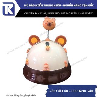 Mũ bảo hiểm cho người lớn vành tròn trơn, 2 line - Nón chính hãng Long Thanh