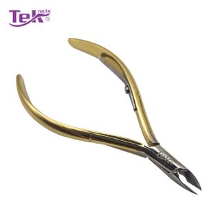 Kềm Cắt Da Thép, Mạ Vàng - Đầu Bán Nguyệt,Ốc Ngược,1Lưỡi Gà - TekNails DBN-09V Chuyên Nghiệp Cao Cấp