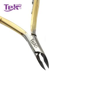 Kềm Cắt Da Thép, Mạ Vàng - Đầu Bán Nguyệt,Ốc Ngược,1Lưỡi Gà - TekNails DBN-09V Chuyên Nghiệp Cao Cấp