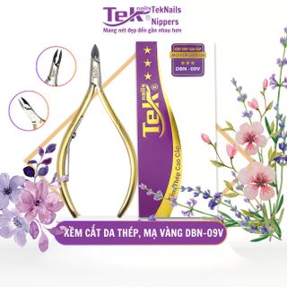 Kềm Cắt Da Thép, Mạ Vàng - Đầu Bán Nguyệt,Ốc Ngược,1Lưỡi Gà - TekNails DBN-09V Chuyên Nghiệp Cao Cấp