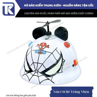 Nón bảo hiểm cho bé vành tròn Spider Man, Gấu Dâu, Doremon - Nón chính hãng Long Thanh, đạt chuẩn ATGT
