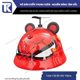 Nón bảo hiểm cho bé vành tròn Spider Man, Gấu Dâu, Doremon - Nón chính hãng Long Thanh, đạt chuẩn ATGT
