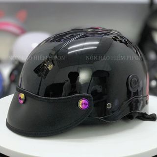 Nón bảo hiểm gắn 3 ốc titan gr5 , Mũ bảo hiểm nửa đầu 3 ốc Titan phủ bóng nano nhiều màu