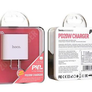 Sạc nhanh Hoco C76 Plus kèm cáp Type-C to PD20W. sạc nhanh 3A, PD 20W iPhone/iPad dài 1m, chân cắm ( US )