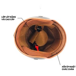 Mũ bảo hiểm 3/4 SRT đầu Lót Màu Cao Cấp,Nút Đồng Chống Rĩ,Nón 3/4 tặng kèm lưỡi trai-Đạt Chuản CR