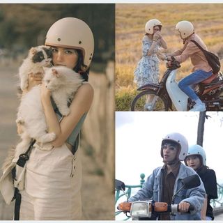 Mũ bảo hiểm 3/4 SRT đầu Lót Màu Cao Cấp,Nút Đồng Chống Rĩ,Nón 3/4 tặng kèm lưỡi trai-Đạt Chuản CR