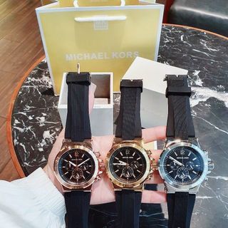 ĐỒNG HỒ NAM TRUNG CẤP HOT TREND M KORS DÂY CAO SU MẶT LỚN