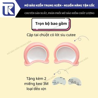 Tai chuột 2 màu gắn mũ bảo hiểm nữa đầu và nón bảo hiểm 3/4 siêu xinh nhiều màu độc lạ,nhiều màu