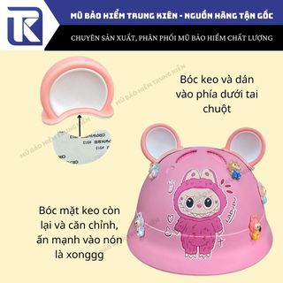 Tai chuột 2 màu gắn mũ bảo hiểm nữa đầu và nón bảo hiểm 3/4 siêu xinh nhiều màu độc lạ,nhiều màu