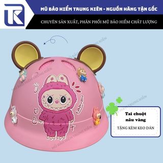 Tai chuột 2 màu gắn mũ bảo hiểm nữa đầu và nón bảo hiểm 3/4 siêu xinh nhiều màu độc lạ,nhiều màu