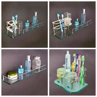 Kệ kính nhà tắm để bàn chải đánh răng, kem đánh răng và cốc súc miêng vô cùng tiện lợi mã K01GK