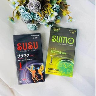 [Giá Sỉ Tận Gốc] Bao Cao Su Gân Gai SUMO 4in1, Bao Cao Su Kéo Dài Thời Gian, Size 52mm Ôm Sát Vừa Vặn (Hộp 12C)
