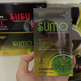 [Giá Sỉ Tận Gốc] Bao Cao Su Gân Gai SUMO 4in1, Bao Cao Su Kéo Dài Thời Gian, Size 52mm Ôm Sát Vừa Vặn (Hộp 12C)