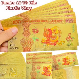 Sỉ Tờ Tiền Con Rắn Plastic Mạ Vàng Lưu Niệm Macao - Quà Tặng Lì Xì Năm Mới Tết 2025